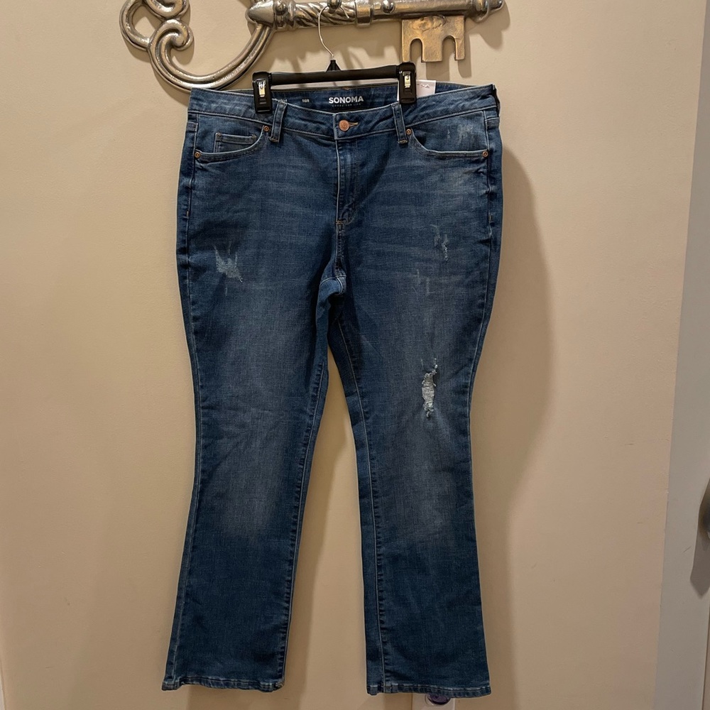 Plus Size SONOMA Women’s Ladies Midrise Boot Cut Denim Jeans Size 16